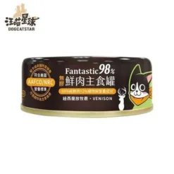 汪喵星球 貓咪98% Fantastic 無膠鮮肉主食罐 - 放牧鹿肉