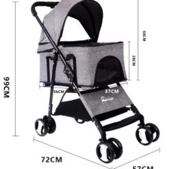 可載重量︰20kg 三種用法︰手推車 / 手提袋 / 車內座位 精選600D亞麻材料，舒適透氣 前輪立軸設計，可以360度旋轉