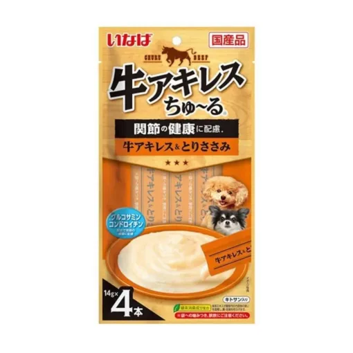 (日本製) INABA 犬用肉泥醬醬 - 牛筋+雞肉 14g x 4