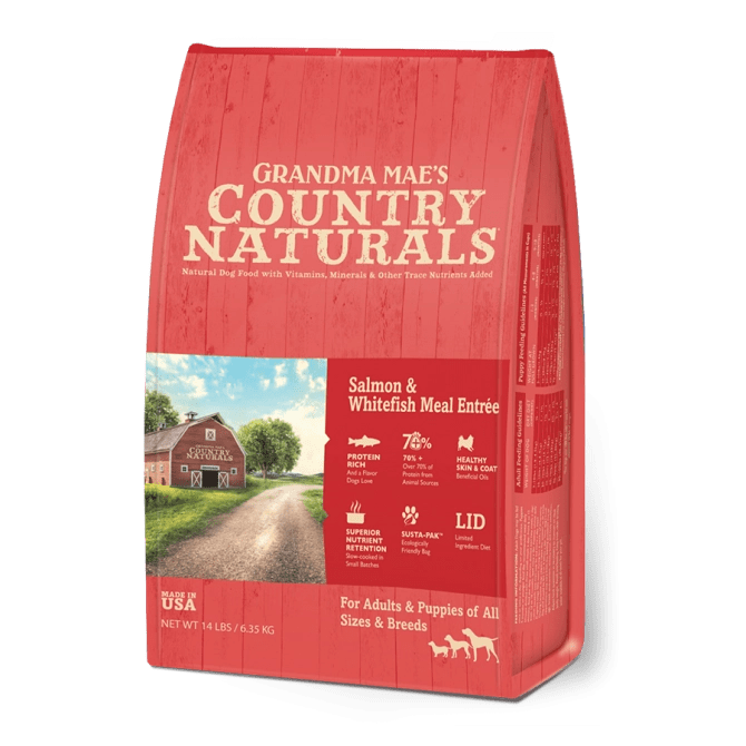 三文魚白鮭魚配方 Salmon & Whitefish Entreé | Grandma Mae's Country Naturals 美國高肉量配方狗糧系列