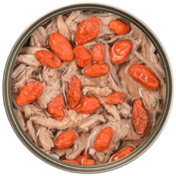 <ul> <li>杞子：含豐富必需氨基酸，經科學證明具有抗氧化功效，有助於保護身體免受氧化損傷。 含豐富維生素和多種必需的膳食礦物質。</li> <li>鴨肉：含有豐富的蛋白質、必需氨基酸、維生素和膳食礦物質。適合對食物敏感或對常見蛋白質過敏食用。</li> <li>清真認證</li> </ul>