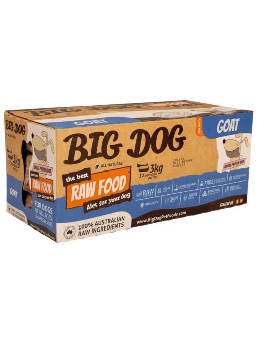 ❄凍貨❄ 【急凍狗糧】 低敏系列 - 有機山羊配方 | 盒裝 12x250g | Big Dog 澳洲急凍生肉狗糧