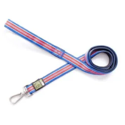 Hampton Stripe Blue Short Leash L | Max & Molly 潛水布料頸圈拖帶