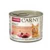 <p style="font-weight: 400"><b><strong>成貓</strong></b><b><strong> | 雞 + 火雞 + 兔 200g</strong></b></p> <p style="font-weight: 400">Carny成貓罐頭適合1至6歲的貓貓，為牠們提供美味、健康又均衡的高質素營養。精選新鮮肉烹製而成，帶給貓貓無與倫比的口感享受。Carny 成貓罐頭為成貓提供牠們所需的基本營養，能夠滿足這個年齡階段的特殊營養需求。</p> <p style="font-weight: 400"></p> <p style="font-weight: 400">適合年齡：1 - 6歲</p> <p style="font-weight: 400">100%鮮肉成份</p> <p style="font-weight: 400">可見真正肉塊</p> <p style="font-weight: 400">無穀物、無大豆</p> <p style="font-weight: 400">蘊含天然牛磺酸</p> <p style="font-weight: 400">德國生產</p> <p style="font-weight: 400"></p> <p style="font-weight: 400"><b><strong>成份</strong></b></p> <p style="font-weight: 400">44%雞（肉、肝、胃、頸、脂肪）、16%火雞心、10%兔肉 、碳酸鈣、氯化鈉</p> <p style="font-weight: 400"></p> <p style="font-weight: 400"><b><strong>營養分析</strong></b></p> <p style="font-weight: 400">蛋白質11 %，脂肪含量6%，粗纖維0.5%，粗灰質2.4%，水份79%，牛磺酸0.8g/kg</p> <p style="font-weight: 400"></p> <p style="font-weight: 400"><b><strong>建議餵食份量</strong></b></p> <p style="font-weight: 400"><b><strong>體重</strong></b><b><strong>               </strong></b><b><strong>克</strong></b><b><strong>/</strong></b><b><strong>每天</strong></b></p> <p style="font-weight: 400">3千克             180克</p> <p style="font-weight: 400">4千克             220克</p> <p style="font-weight: 400">5千克             260克</p> <p style="font-weight: 400"></p> <p style="font-weight: 400"><b><strong>代謝能量</strong></b></p> <p style="font-weight: 400">0.42兆焦耳/100克</p> <p style="font-weight: 400"></p> <p style="font-weight: 400">※圖片只供參考，一切以實物為準。</p>