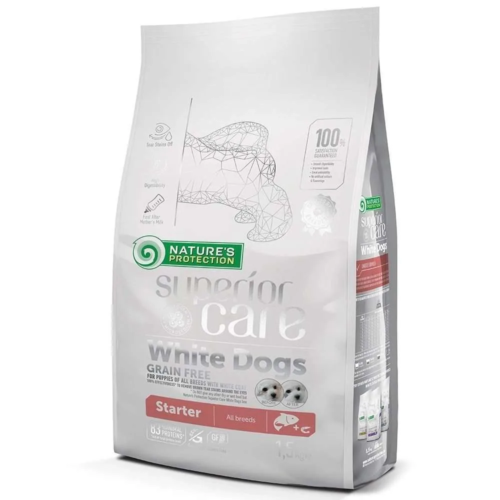 10038 初生幼犬糧 - 去淚痕美毛BB配方 (低敏三文魚) 1.5kg | Nature’s Protection 保然