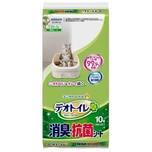 Unicharm 無⾹消臭抗菌砂盆尿墊 - 10⽚裝