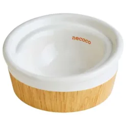 Necoco 貓用木纹陶瓷器碗 加深濕糧款