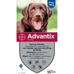 大型犬25-40公斤配方 (1盒4枝) - Bayer Advantix 益百分®系列三合一犬用殺蚤滴劑