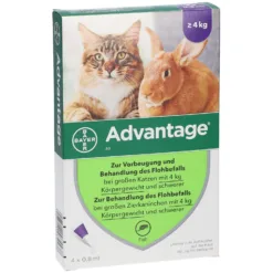 (4-8kg) 貓及寵物兔配方 (1盒4枝) – Bayer Advantage 蚤安®系列 殺蚤滴劑
