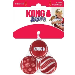 發聲彈彈網球 - 聖誕款 | Kong 美國寵物玩具