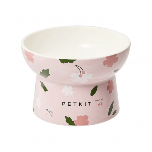 PETKIT 陶瓷⾼腳碗 - 櫻花粉