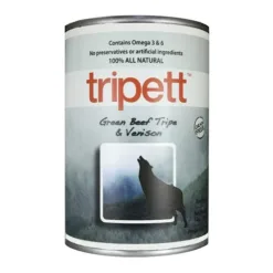 PetKind Tripett 狗罐 - 牛草胃 + 鹿 340g (恢復活力, 改善消化)