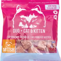 【斷貨中】 ❄凍貨❄ 急凍貓糧 雞+牛配方 500g | MUSH Duo+ 芬蘭急凍生肉糧