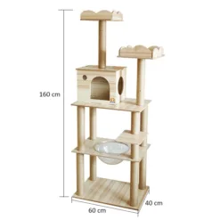 五層木貓樹 爬架 (60 x 40 x 160 cm) - 雙頂款