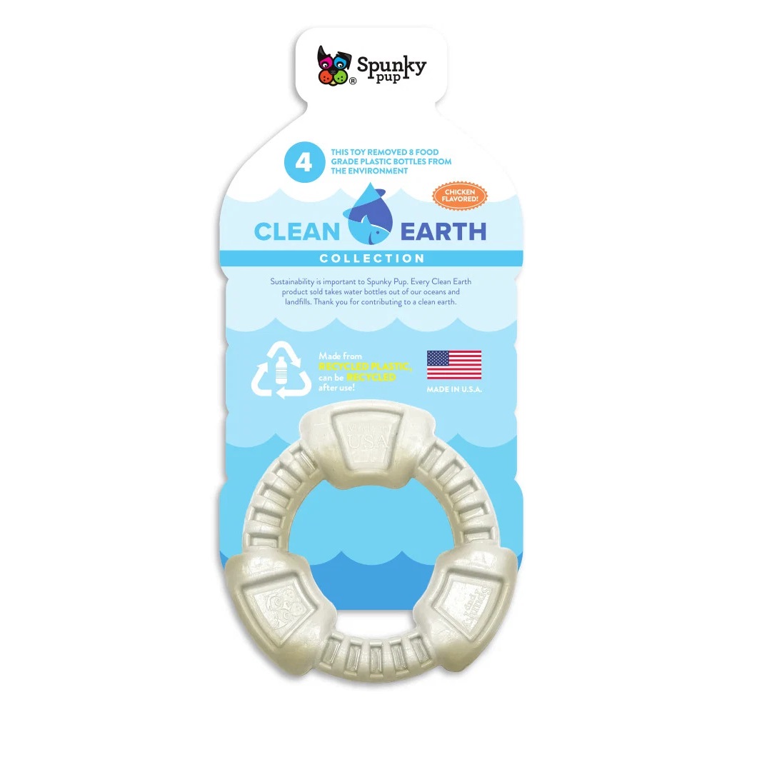850010057361 (美國製) Spunky pup Clean Earth 系列 重型狗咀嚼玩具 適合喜歡咀嚼的狗狗 - 圓環