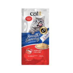 Catit Smooth & Savoury 鮮肉泥小食 - 三文魚+吞拿魚+蟹 15g x4條
