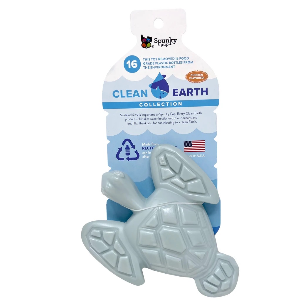 850036087274 (美國製) Spunky pup Clean Earth 系列 重型狗咀嚼玩具 適合喜歡咀嚼的狗狗 - 海龜