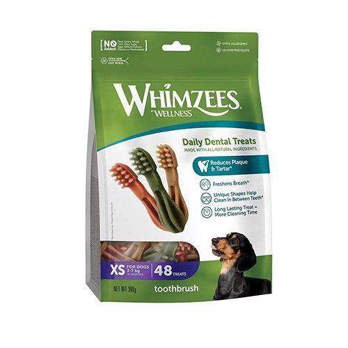 8718627750650 WHIMZEES 迷你犬專用專用牙刷形潔齒骨48支裝