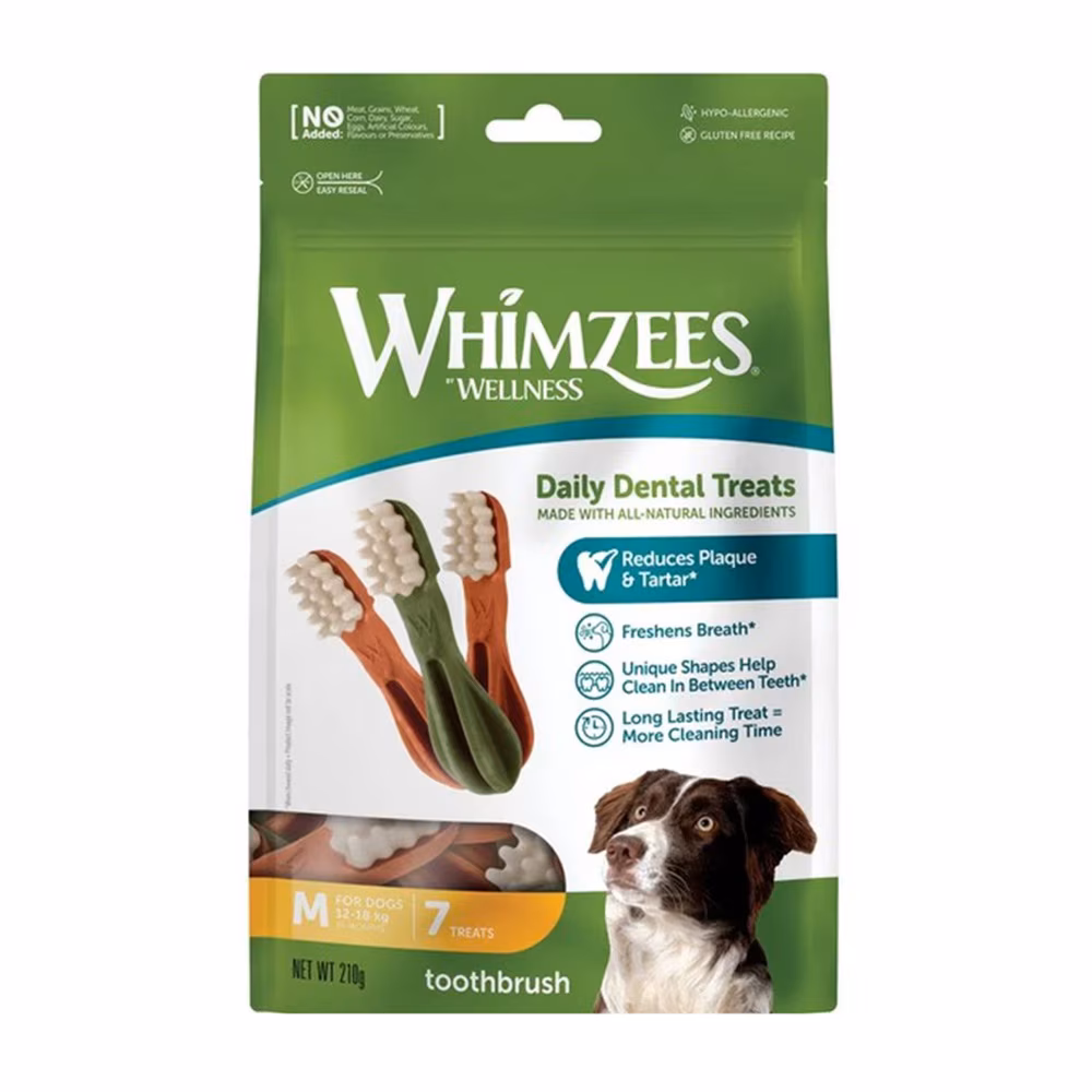 WHZ443 WHIMZEES 中型犬專用牙刷形潔齒骨7支裝