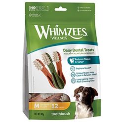 WHIMZEES 中型犬專用牙刷形潔齒骨12支裝