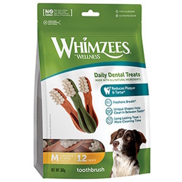 8718627750650-1 WHIMZEES 中型犬專用牙刷形潔齒骨12支裝